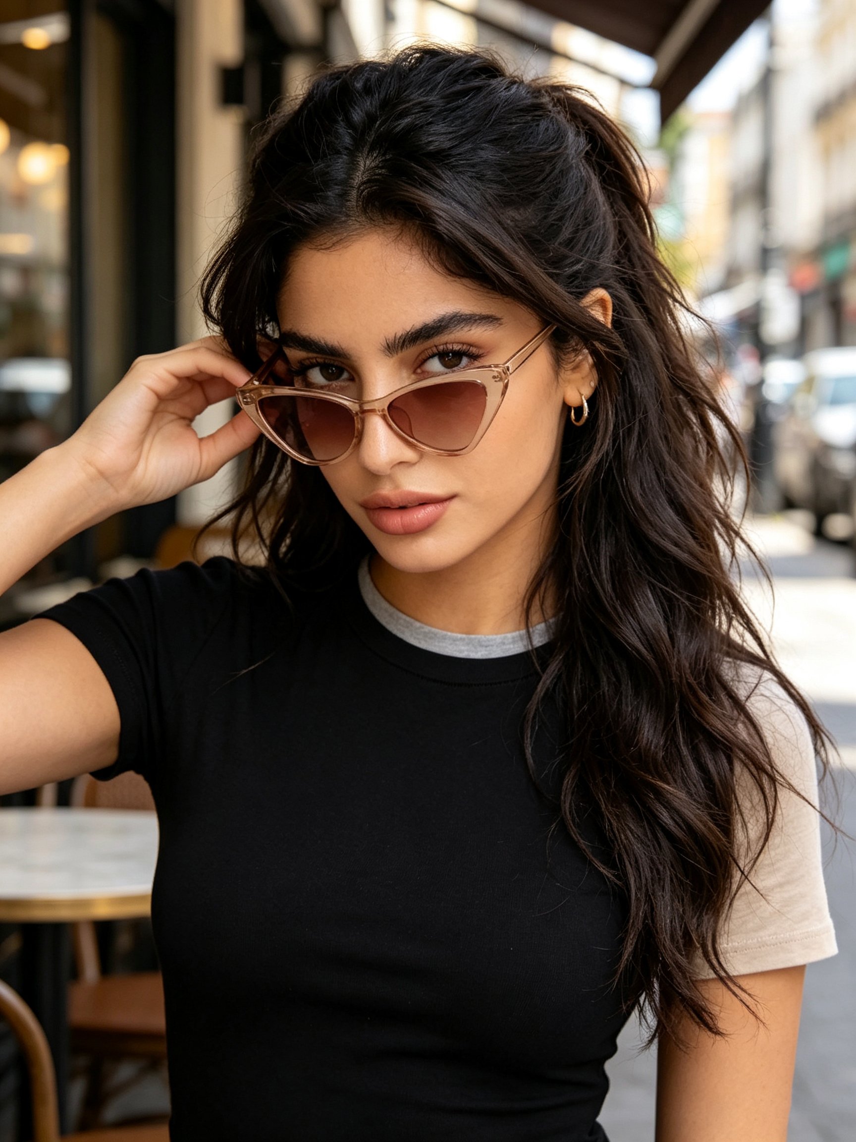 Beige Cat Eye Sunglasses