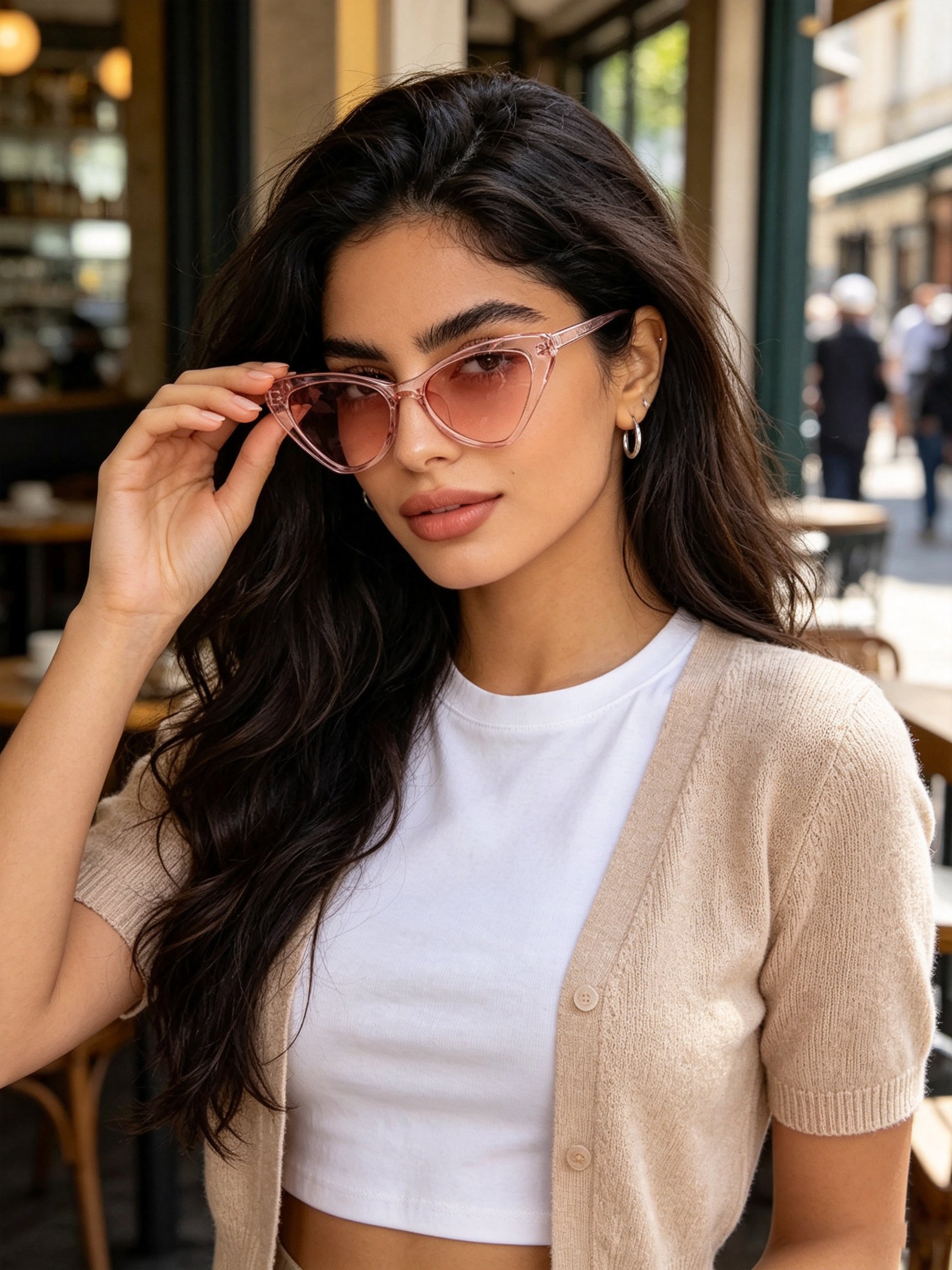 Light Pink Cat Eye Sunglasses