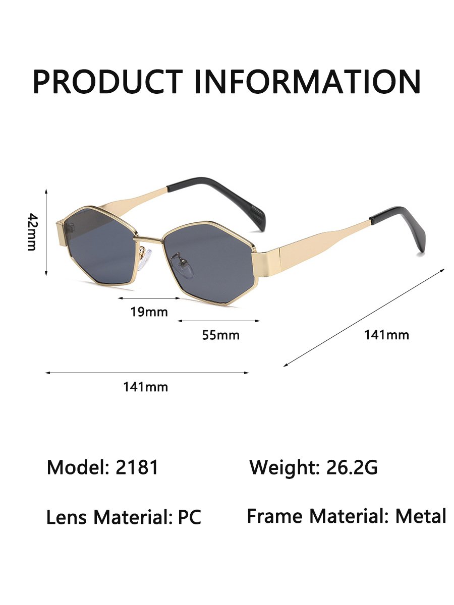 Geometric Gold Frame Sunglasses