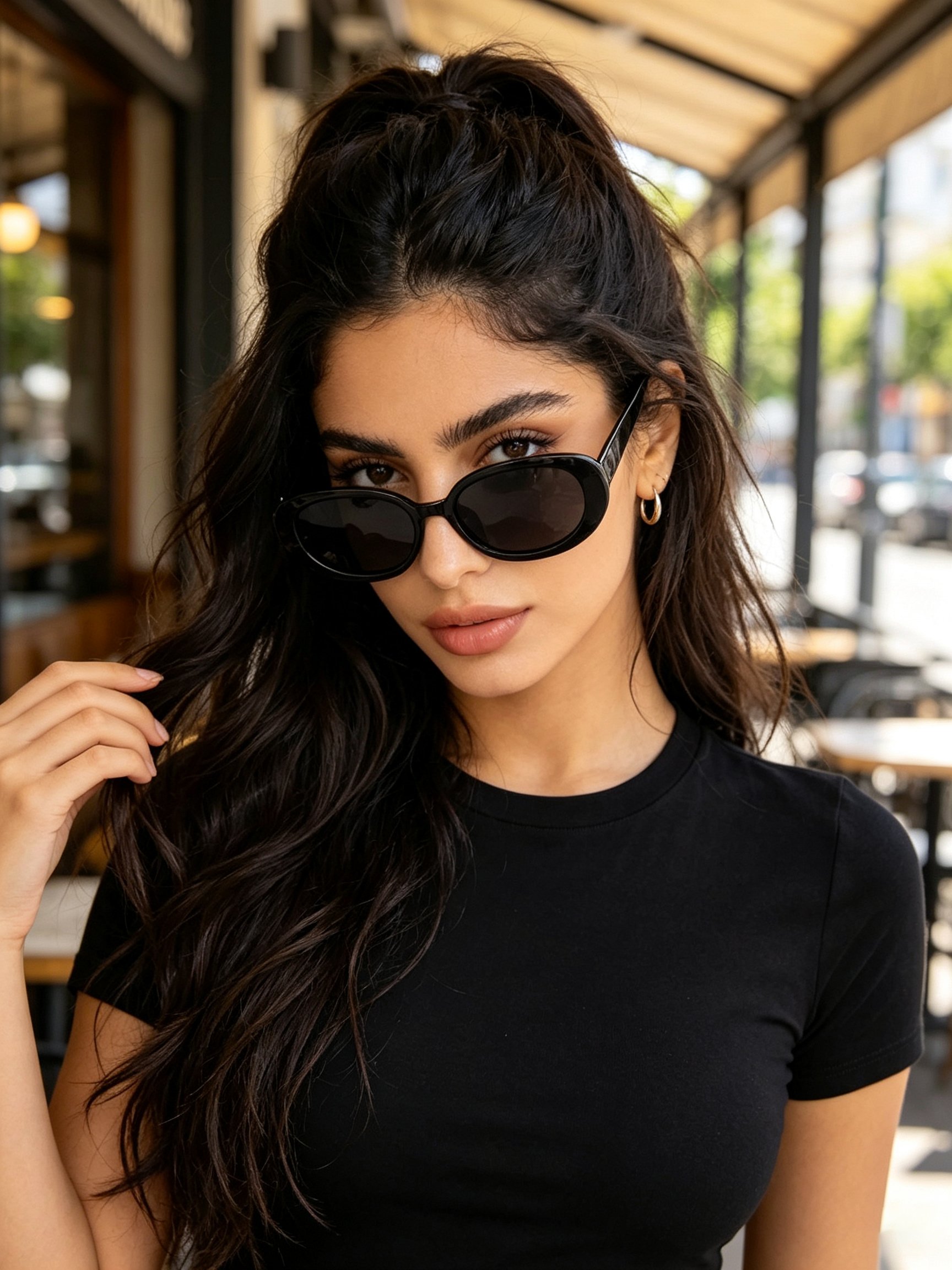 Black Oval Sunglasses - Vintage Inspired Shades