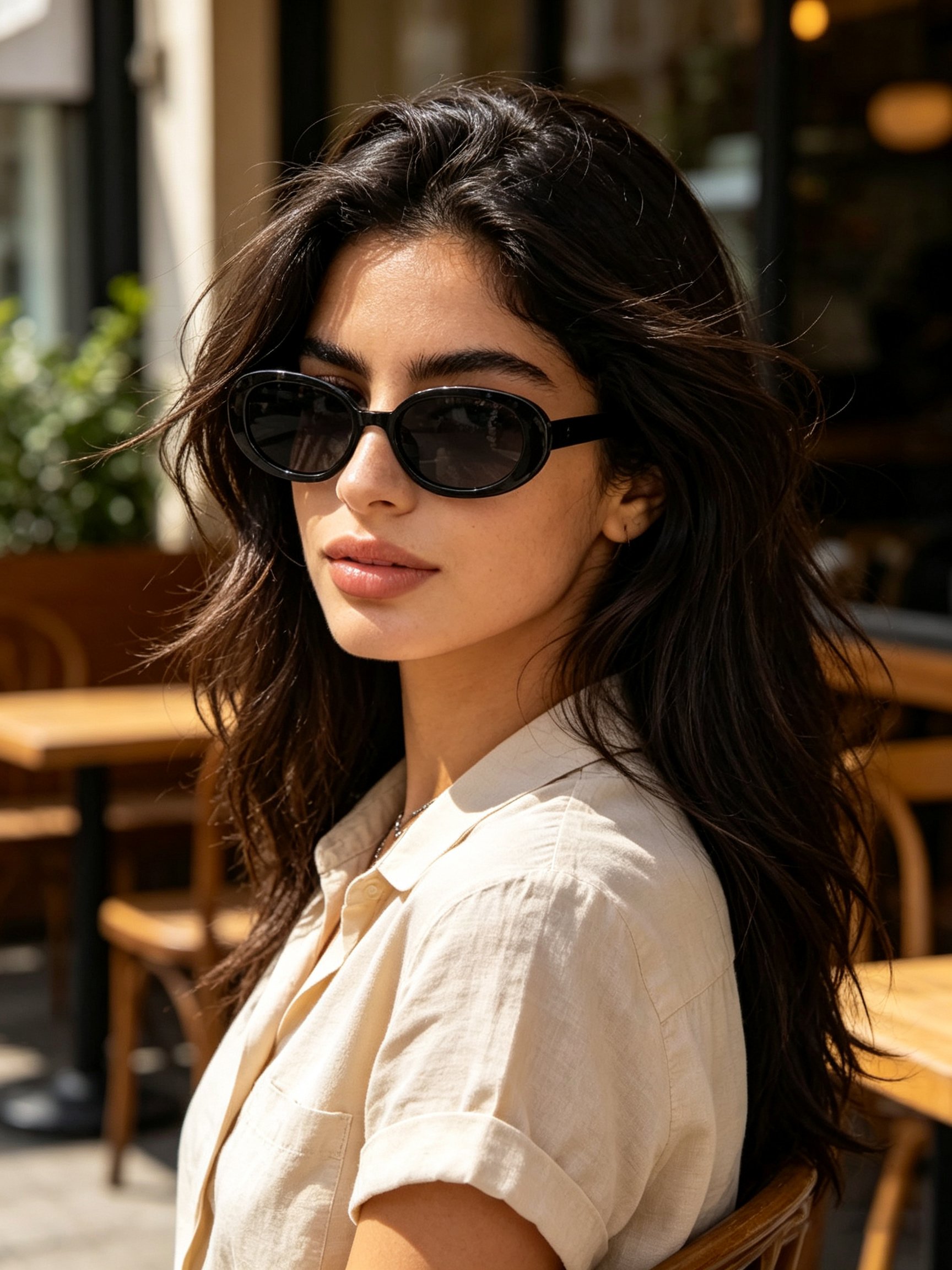 Black Oval Sunglasses - Vintage Inspired Shades