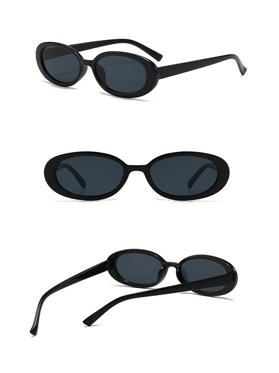 Black Oval Sunglasses - Vintage Inspired Shades