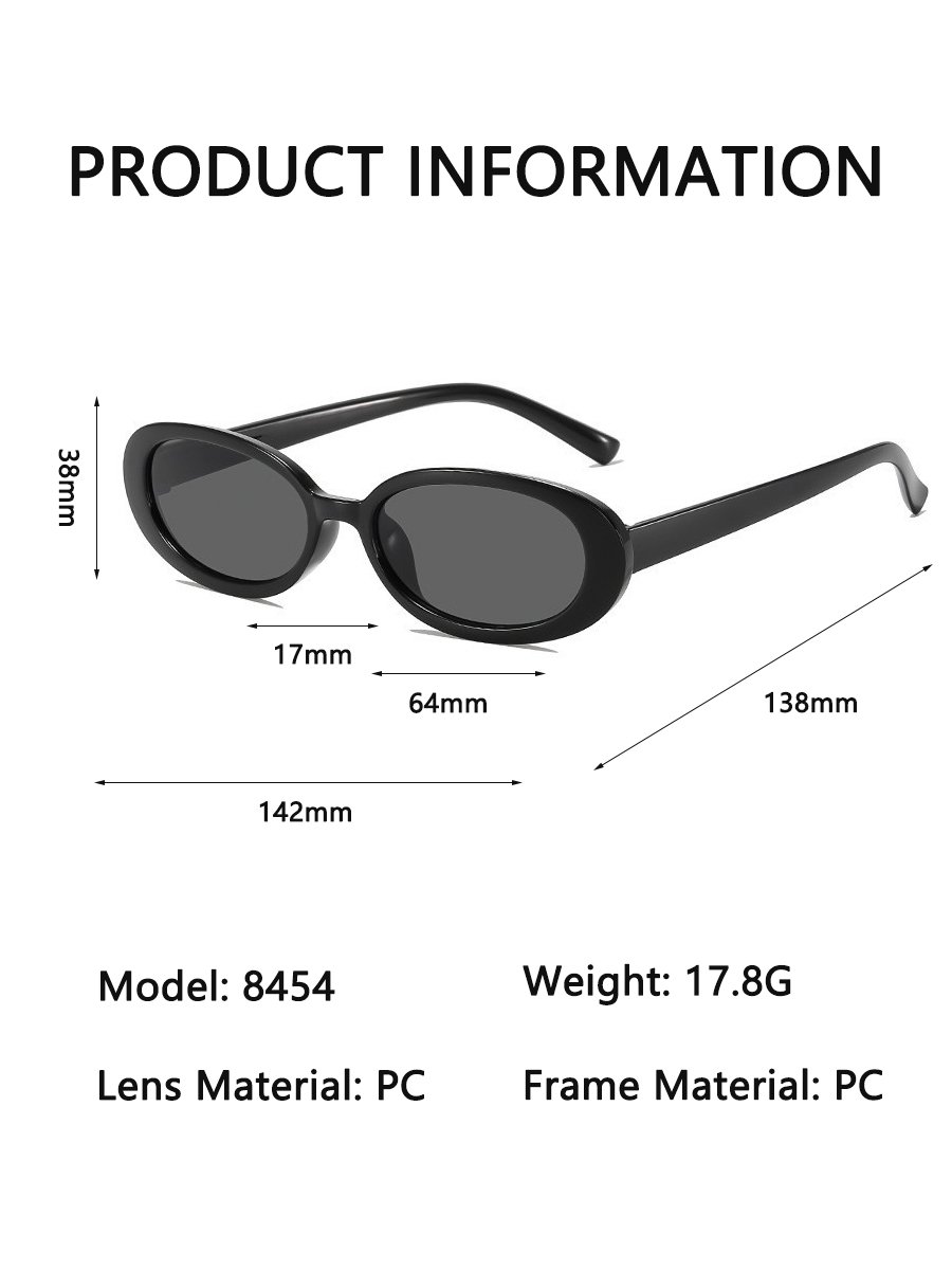 Black Oval Sunglasses - Vintage Inspired Shades