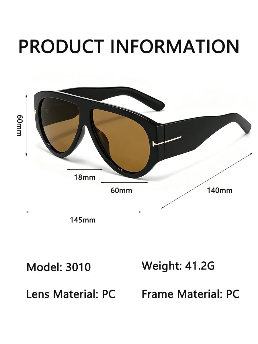 Black Shield Sunglasses with Gold Tone Detail