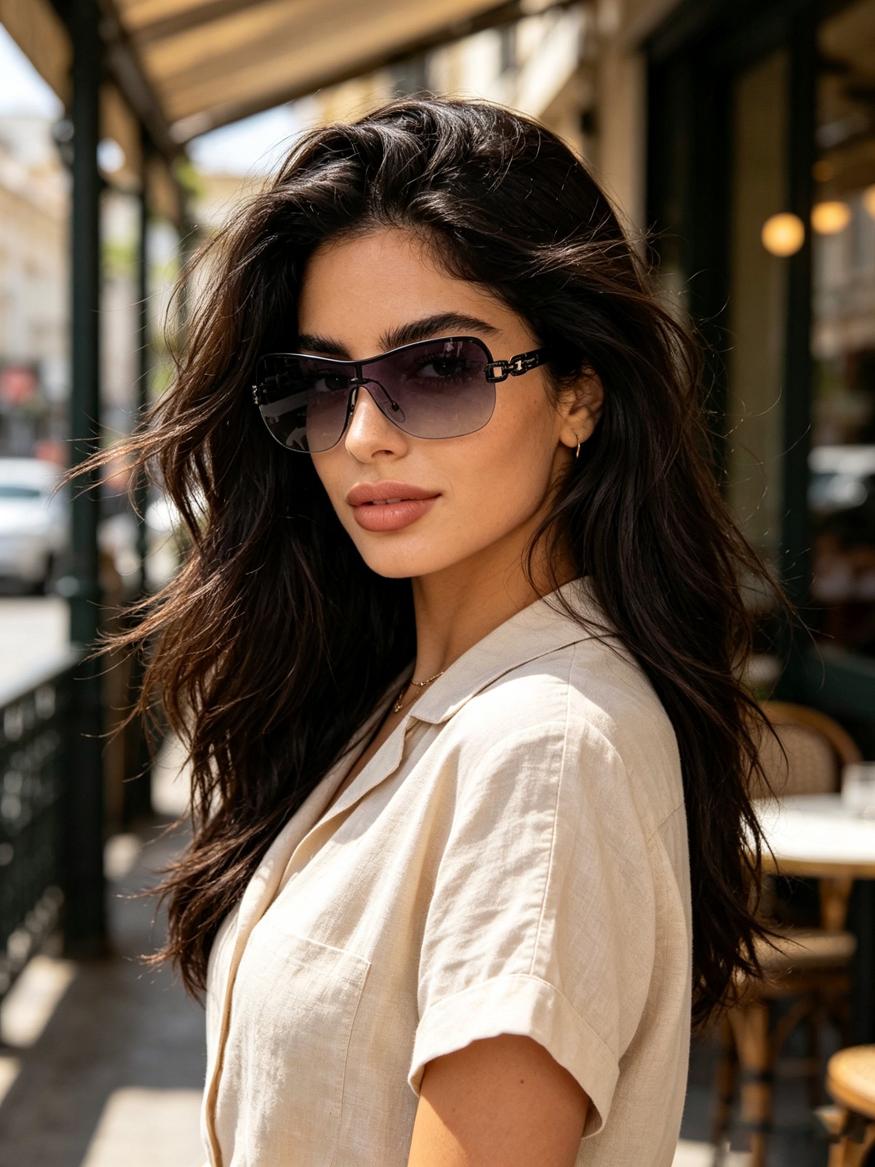Black Shield Oversized Sunglasses