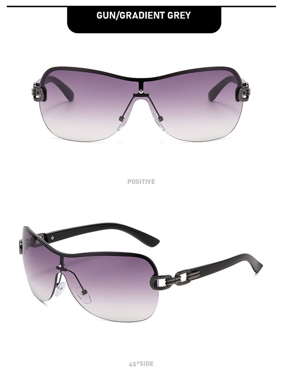 Black Shield Oversized Sunglasses