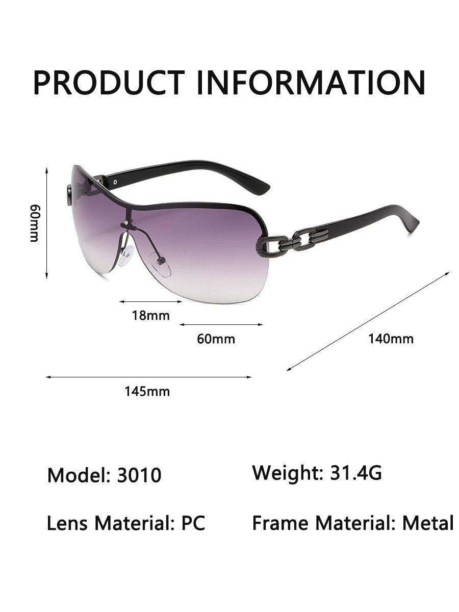 Black Shield Oversized Sunglasses