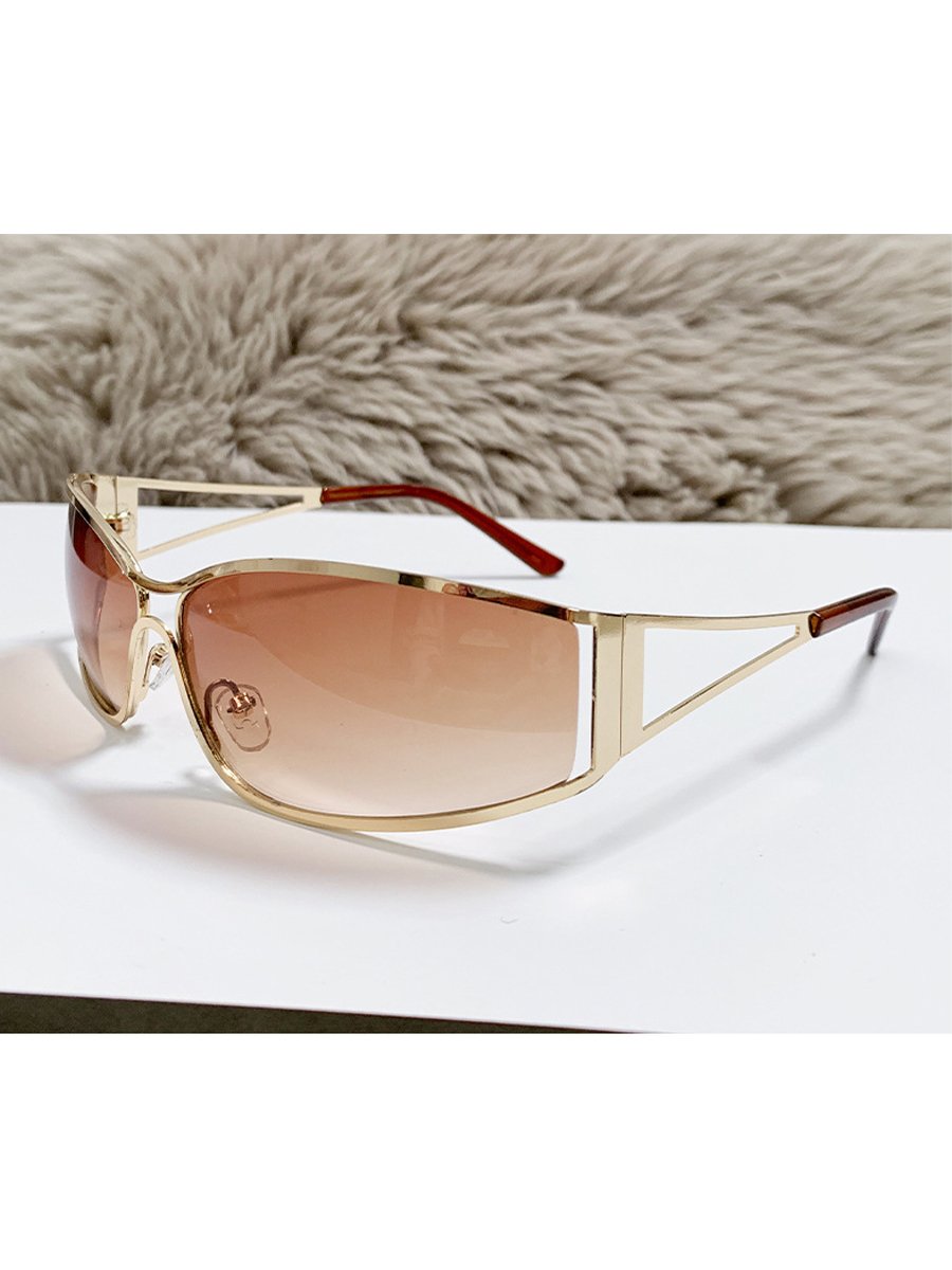 Gold Tone Wrap Sunglasses