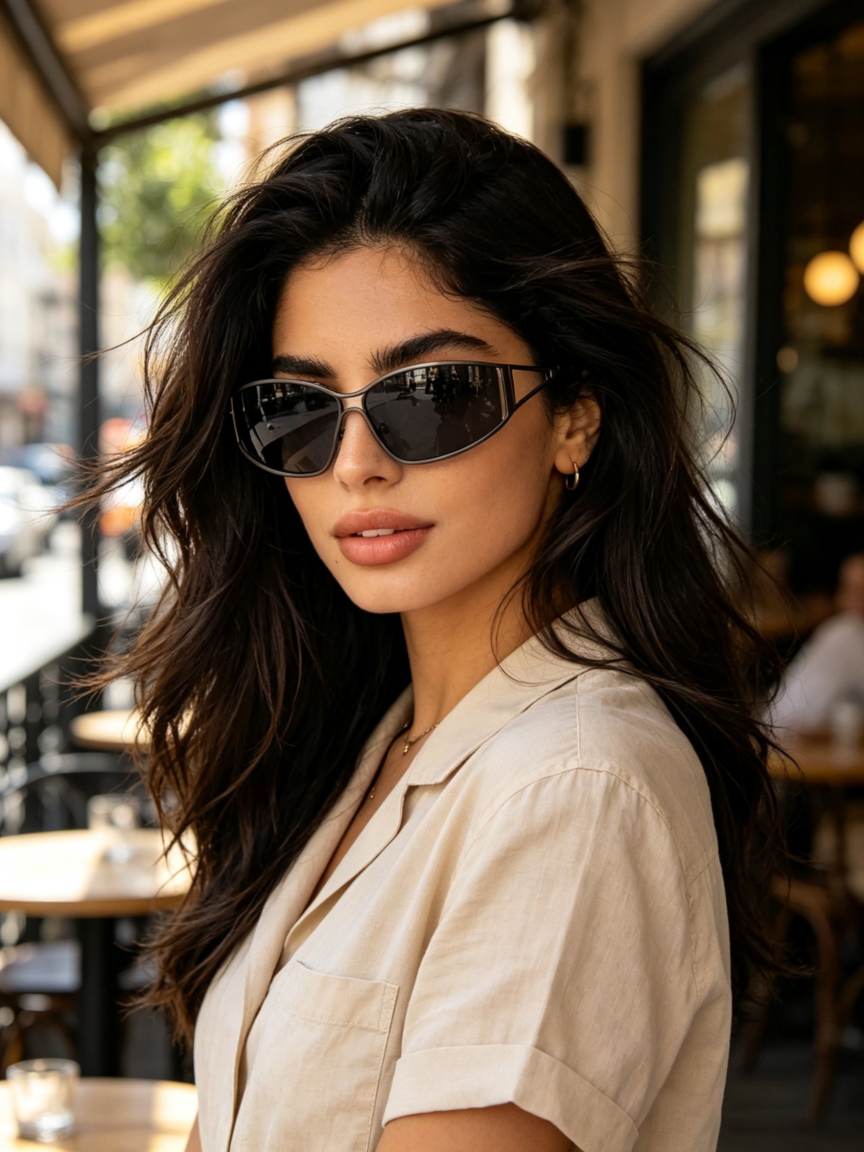 Charcoal Wrap Shield Sunglasses