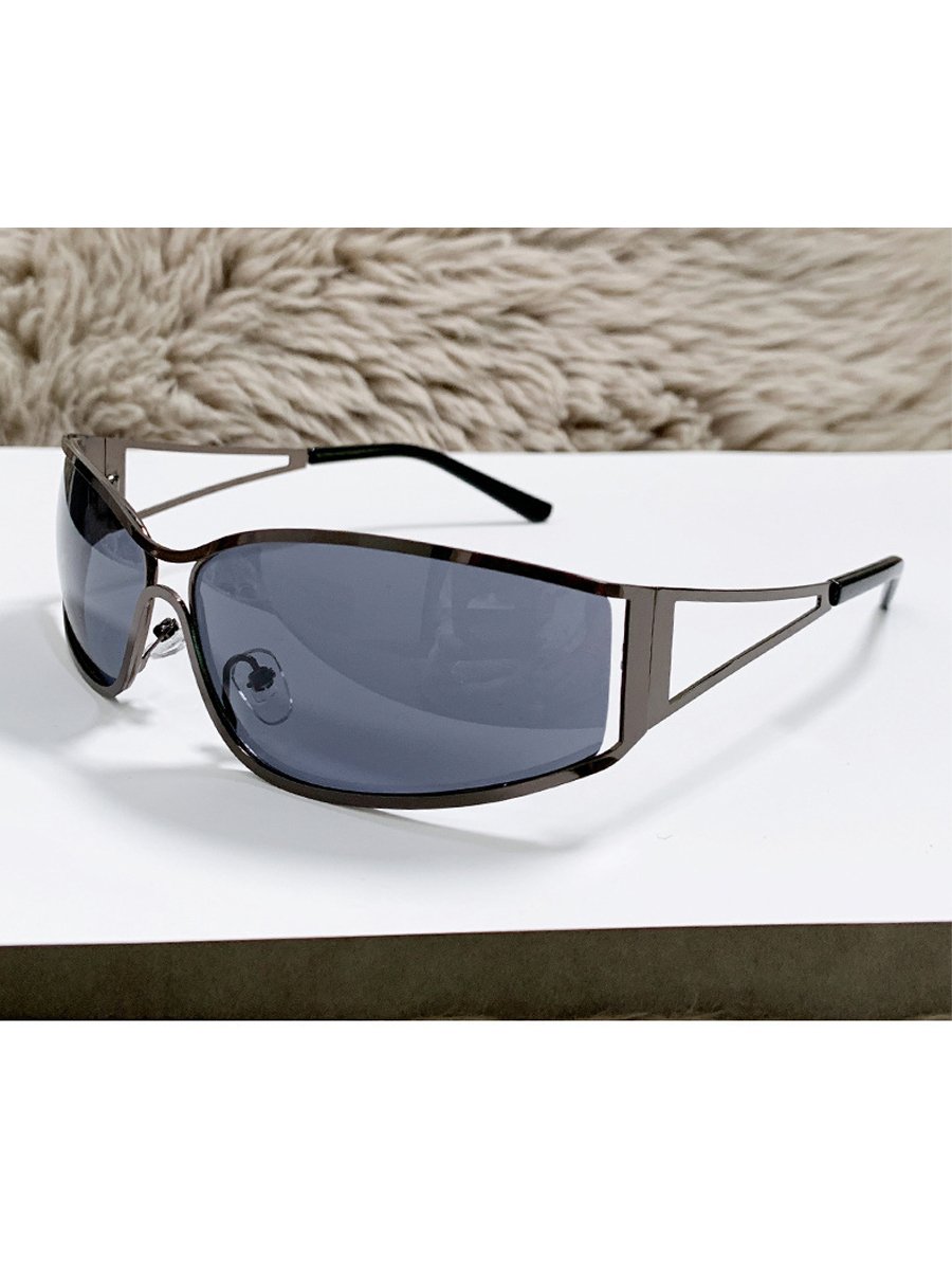 Charcoal Wrap Shield Sunglasses