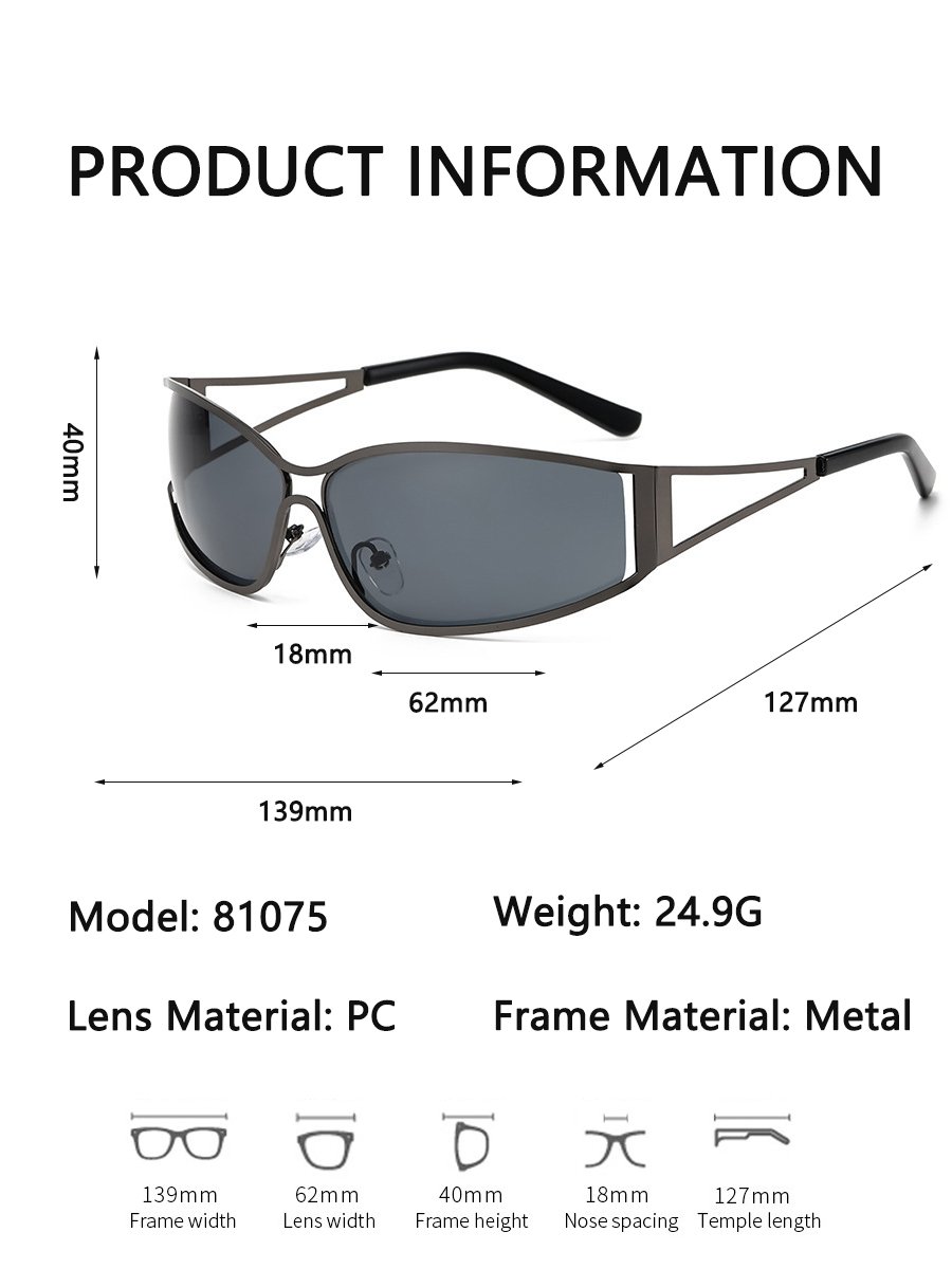 Charcoal Wrap Shield Sunglasses