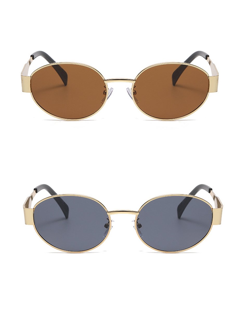 Gold Oval Sunglasses Set - 2 Pack