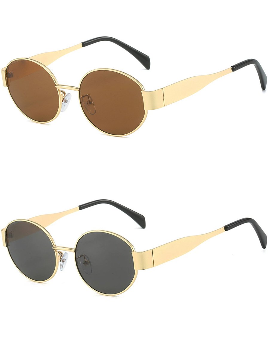 Gold Oval Sunglasses Set - 2 Pack