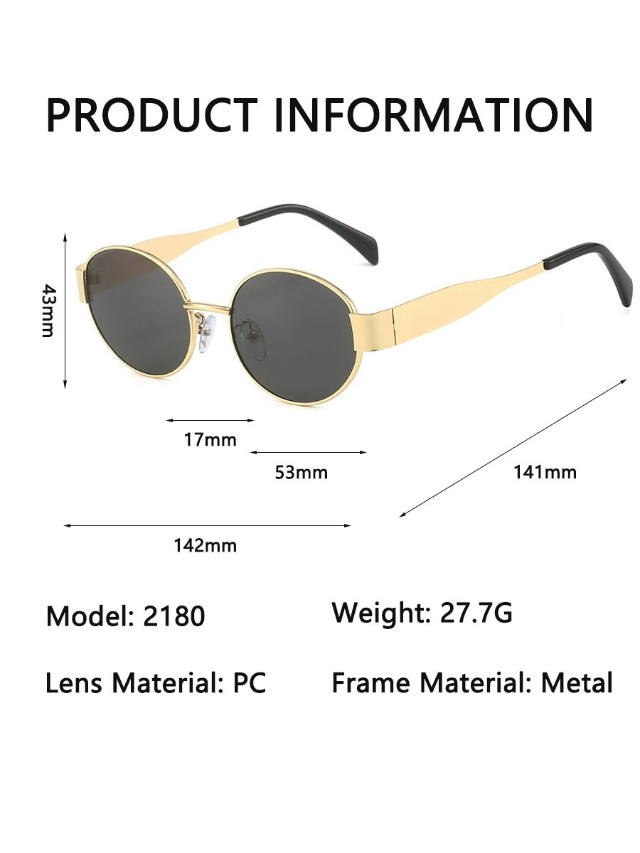 Gold Oval Sunglasses Set - 2 Pack