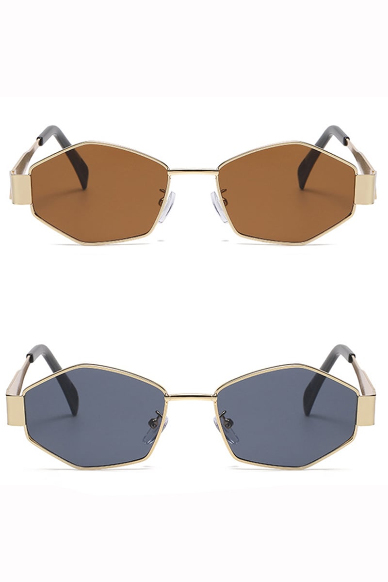 Geometric Gold Frame Sunglasses - 2 Pack