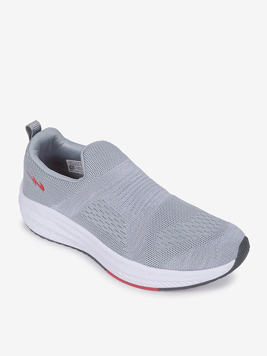 Men Grey Cyber Memory Foam Slip-On Walking Shoes