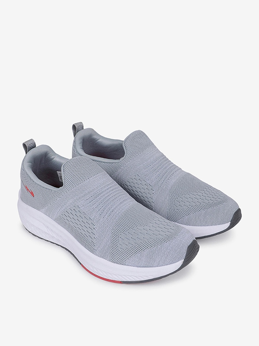 Men Grey Cyber Memory Foam Slip-On Walking Shoes