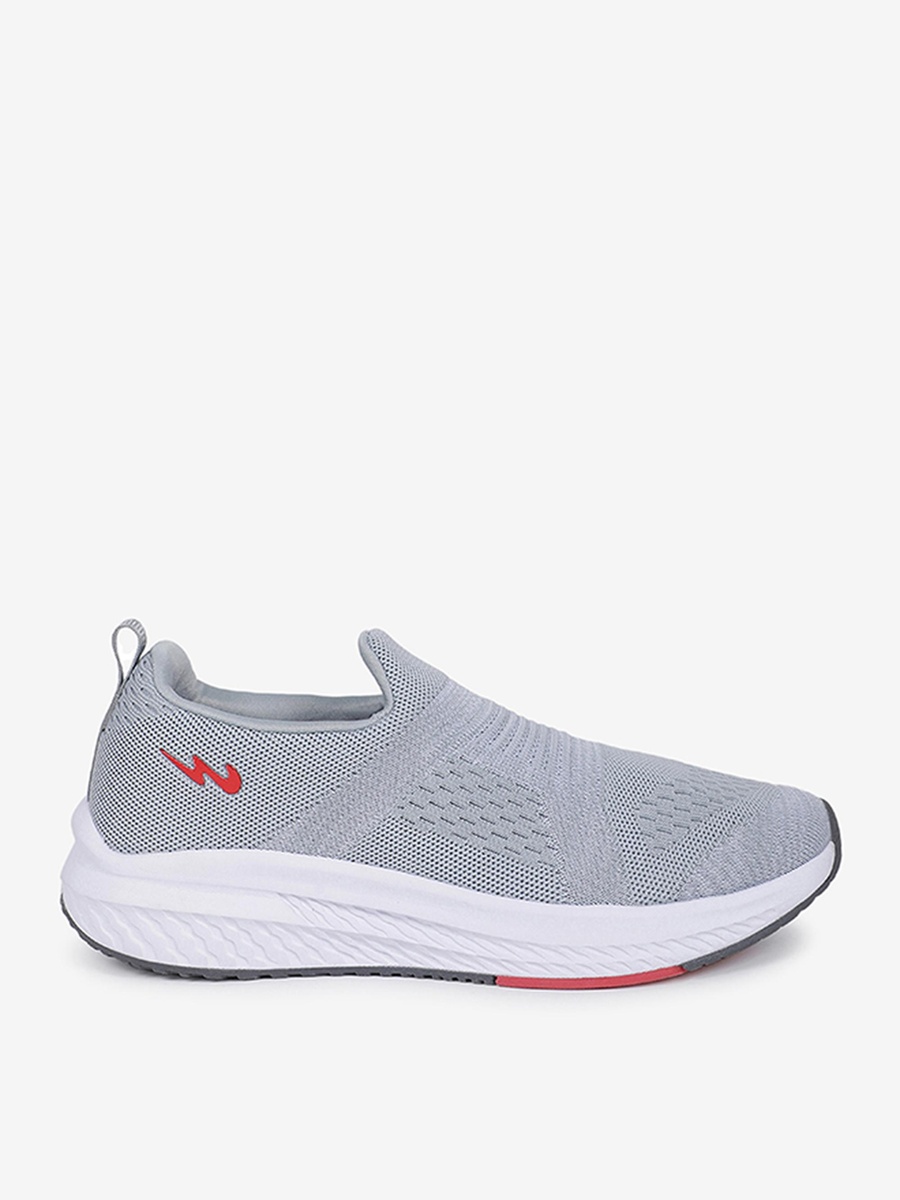 Men Grey Cyber Memory Foam Slip-On Walking Shoes