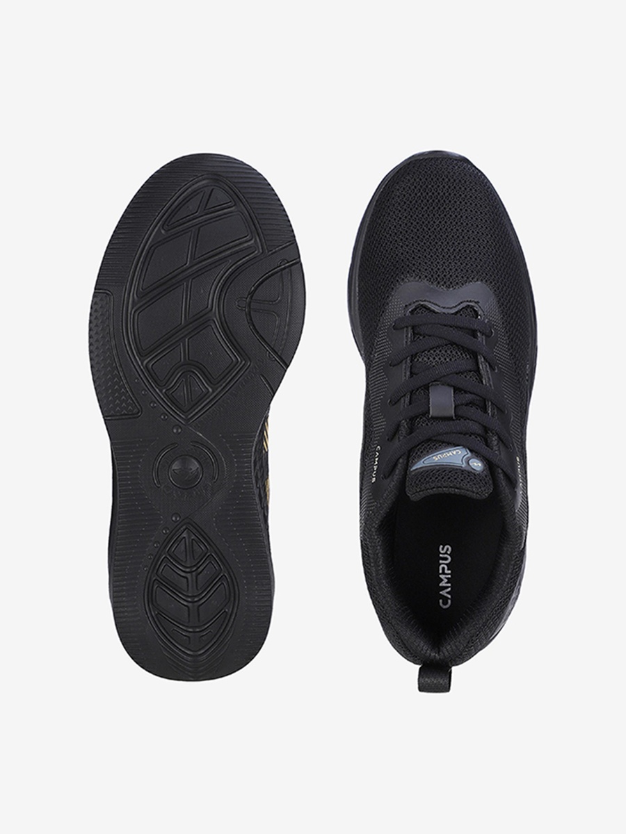 Men Black Ivan Die Cut EVA Lace-Up Running Shoes