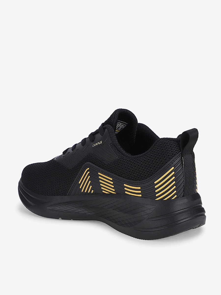 Men Black Ivan Die Cut EVA Lace-Up Running Shoes
