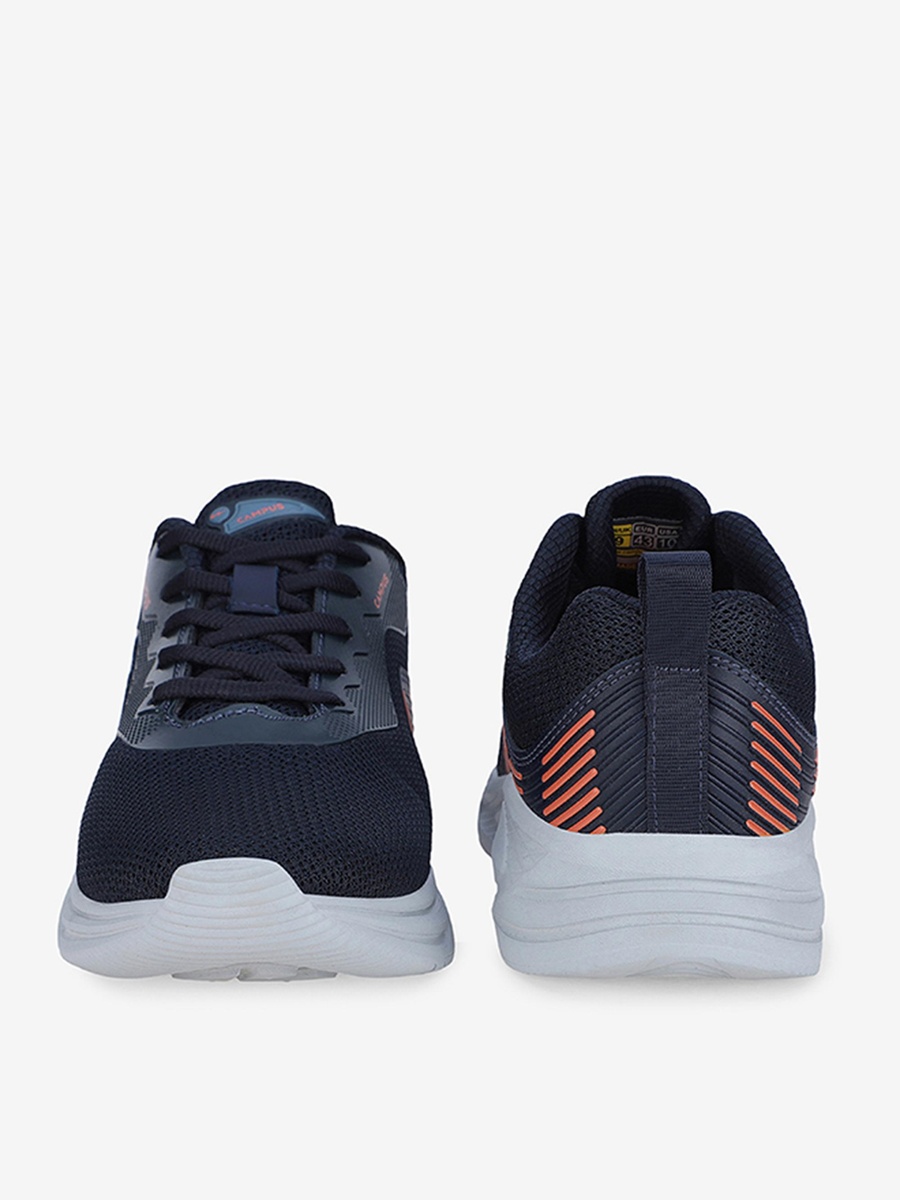 Men Navy Blue Ivan Die Cut EVA Lace-Up Running Shoes