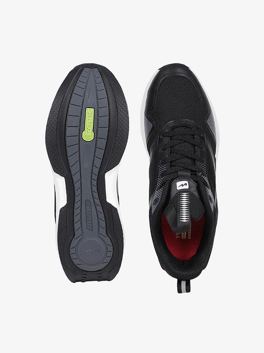 Men Black Ballet Bubble Yoga Max Lace-Up Walking Shoes