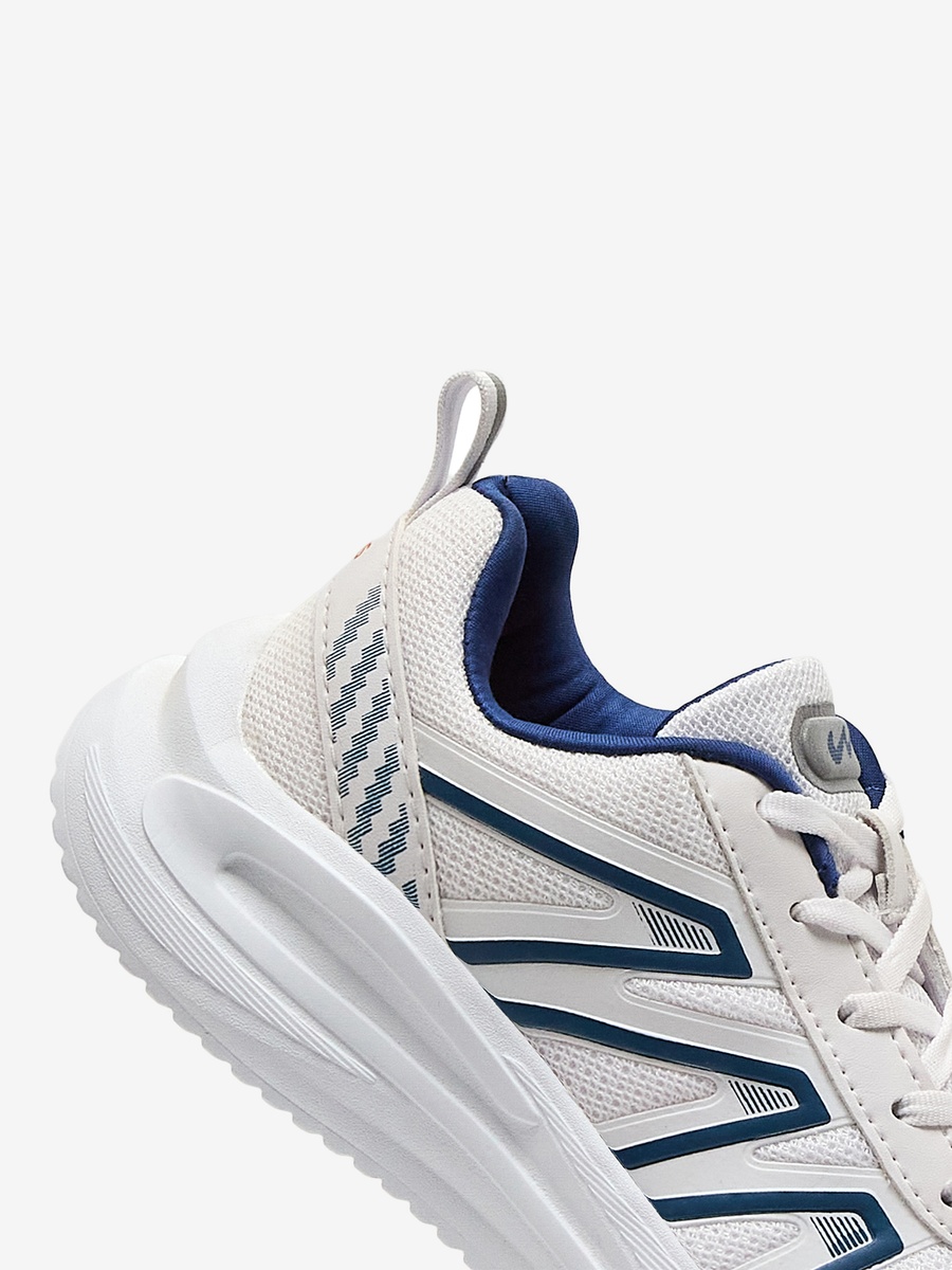 Men White Robe Memory Foam Lace-Up Running Shoes