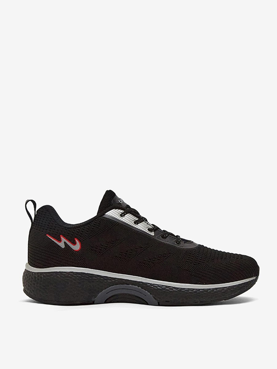 Men Black Ember Memory Foam Lace-Up Running Shoes