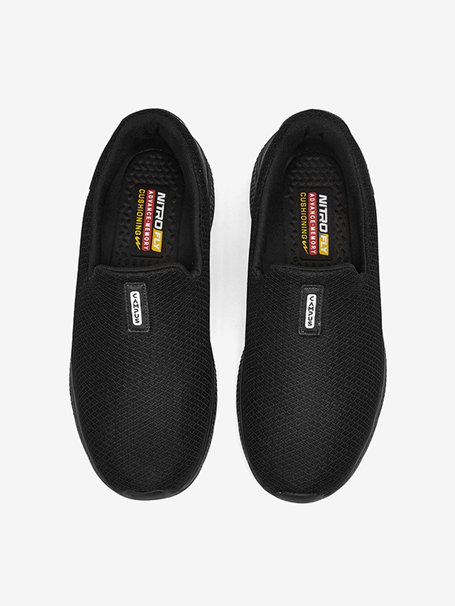 Men Black Oxyfit Advance Nitro Fly Advance Memory Slip-On Walking Shoes