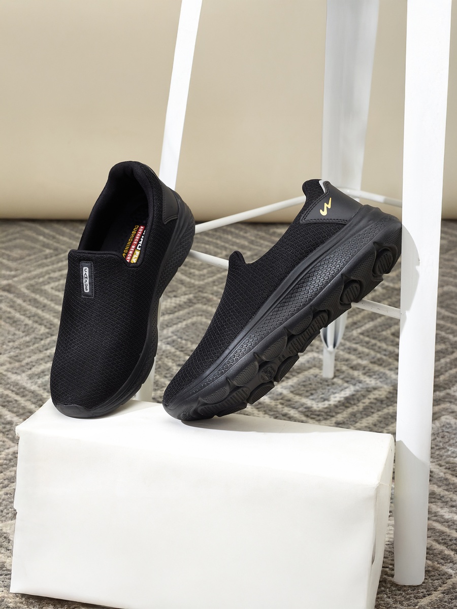Men Black Oxyfit Advance Nitro Fly Advance Memory Slip-On Walking Shoes