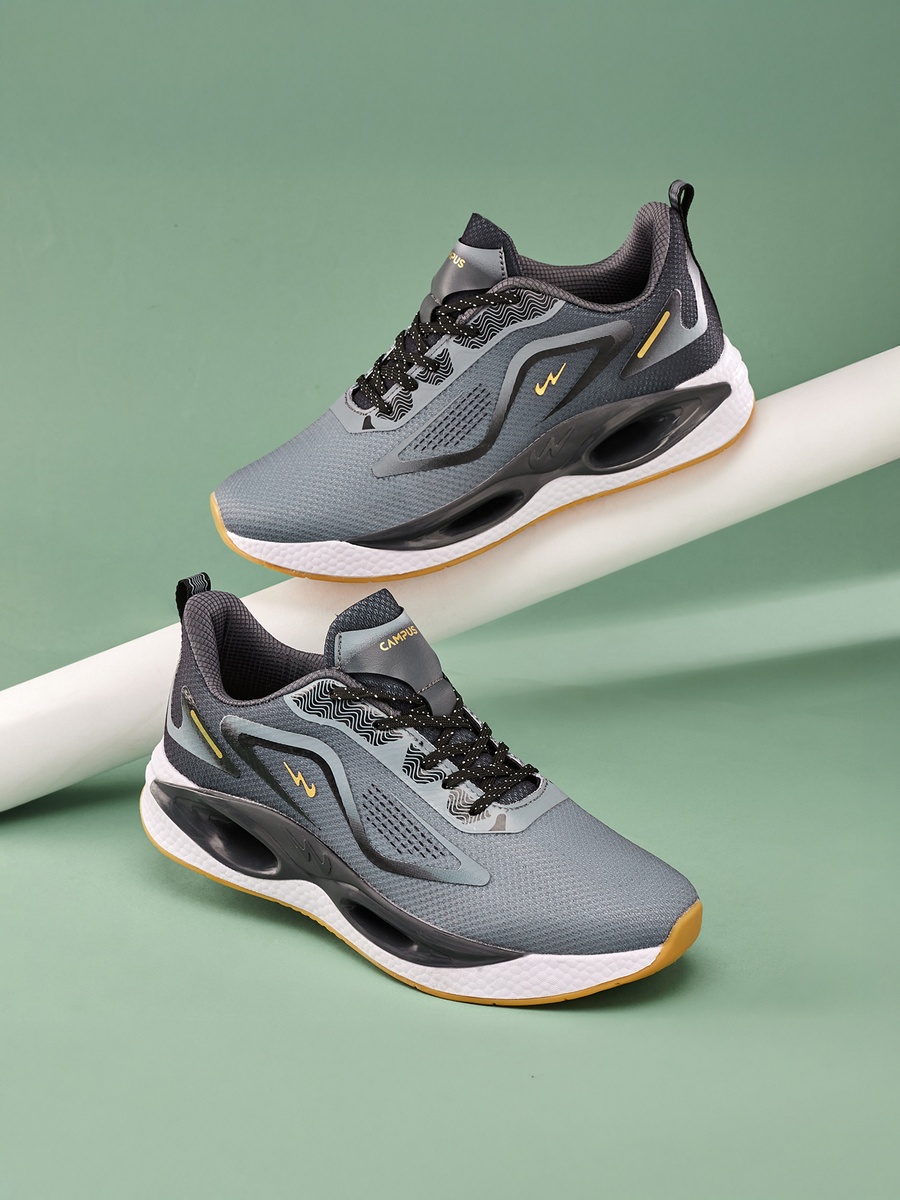 Men Grey Rodri Bubble Yoga Max Lace-Up Running Shoes