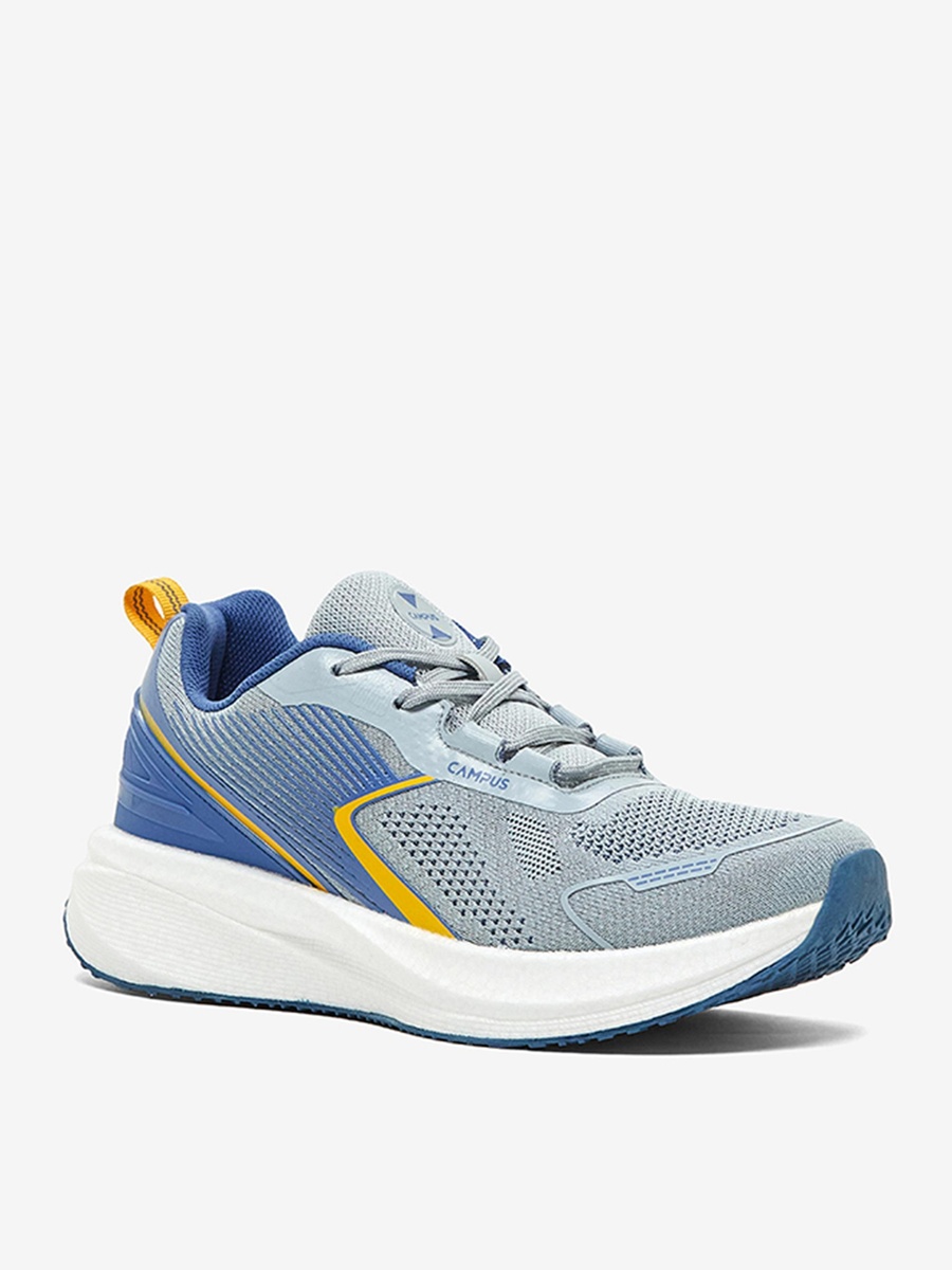 Men Grey Chromo Bubble Yoga Max Lace-Up Running Shoes