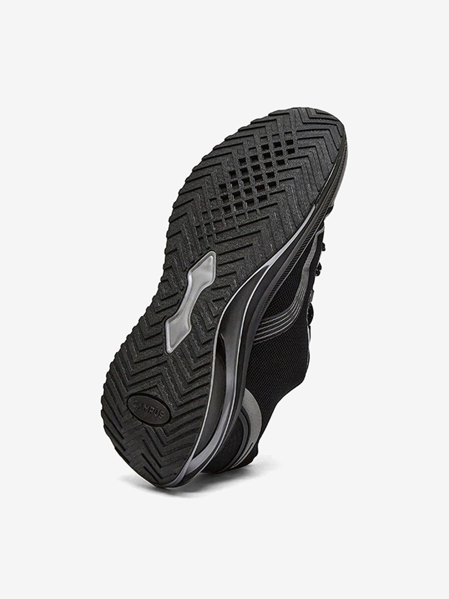 Men Black Flutter Motion Massage Lace-Up Running Shoes