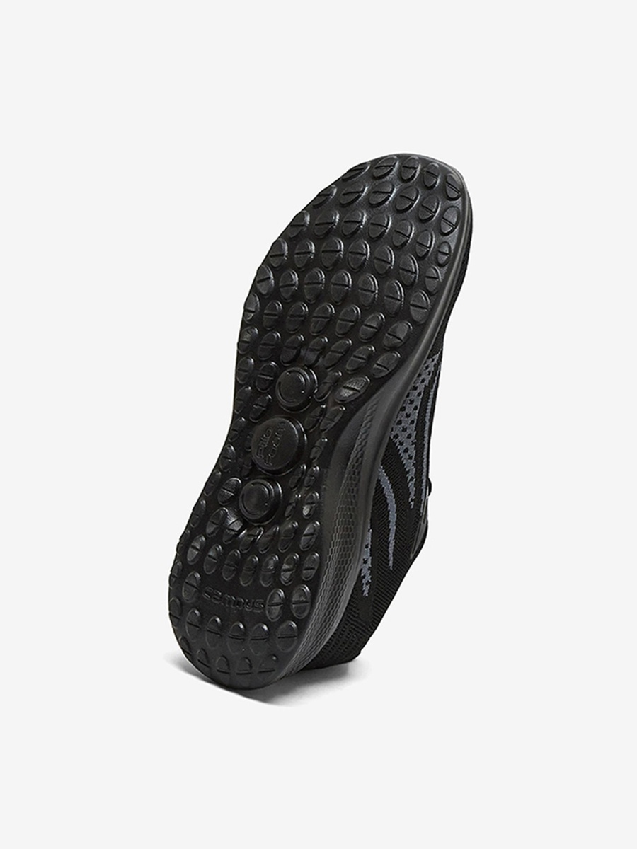Men Black Reed Memory Foam Lace-Up Running Shoes