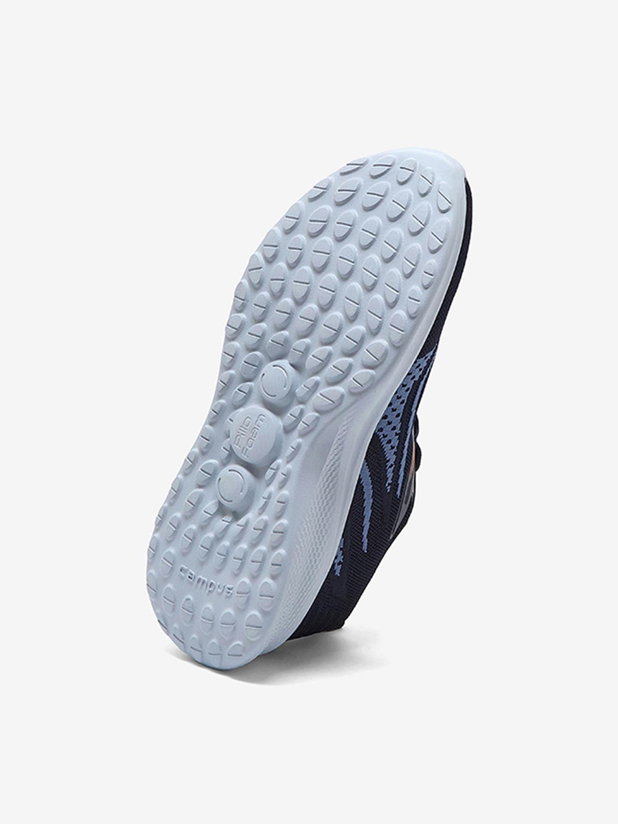 Men Navy Blue Reed Memory Foam Lace-Up Running Shoes