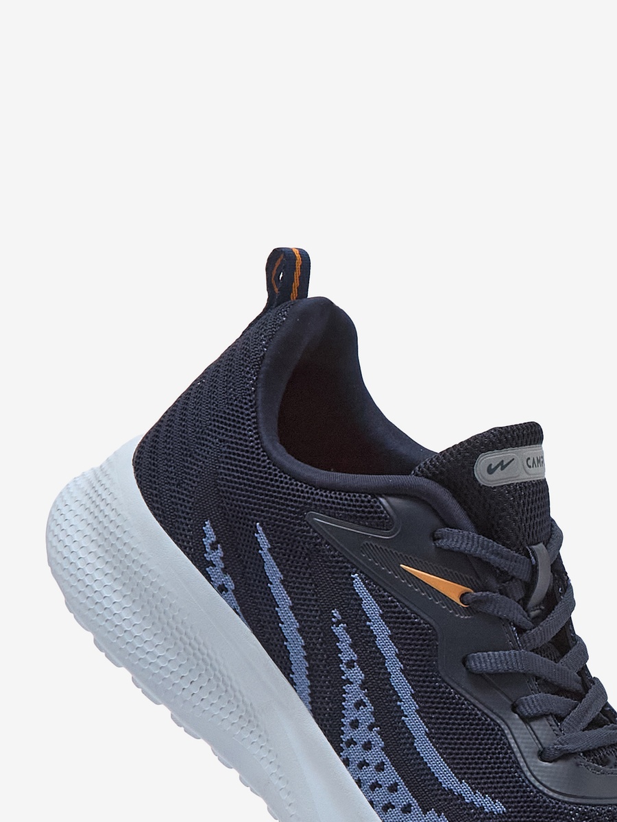 Men Navy Blue Reed Memory Foam Lace-Up Running Shoes