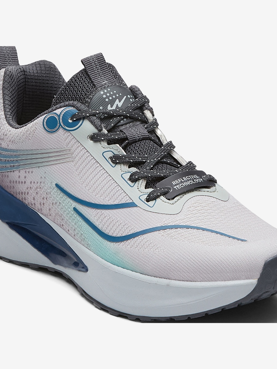 Men Light Grey Juniper Bubble Yoga Max Lace-Up Running Shoes