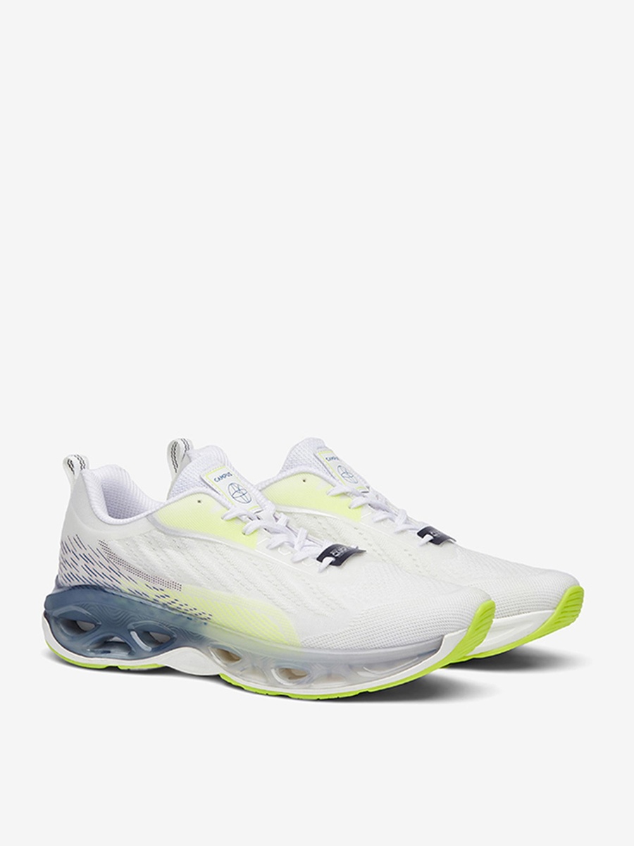 Men White Crash Yoga Max Lace-Up Running Shoes