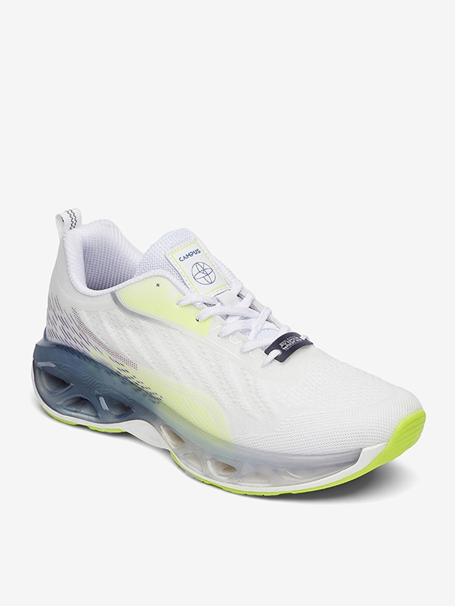 Men White Crash Yoga Max Lace-Up Running Shoes