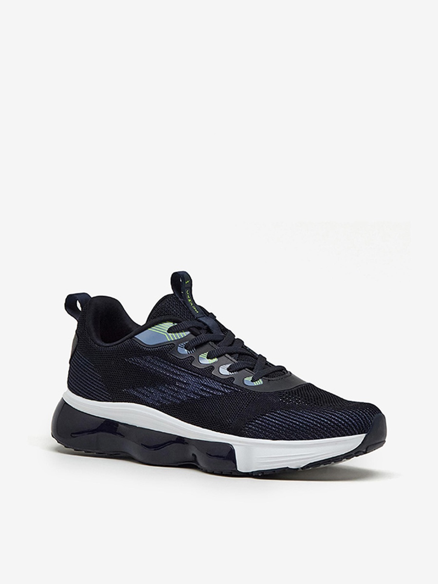 Men Navy Blue Spade Bubble Yoga Max Lace-Up Running Shoes