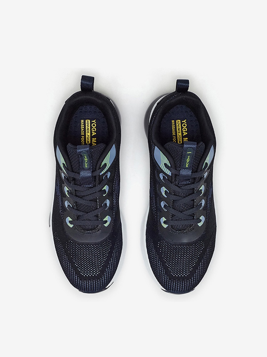 Men Navy Blue Spade Bubble Yoga Max Lace-Up Running Shoes