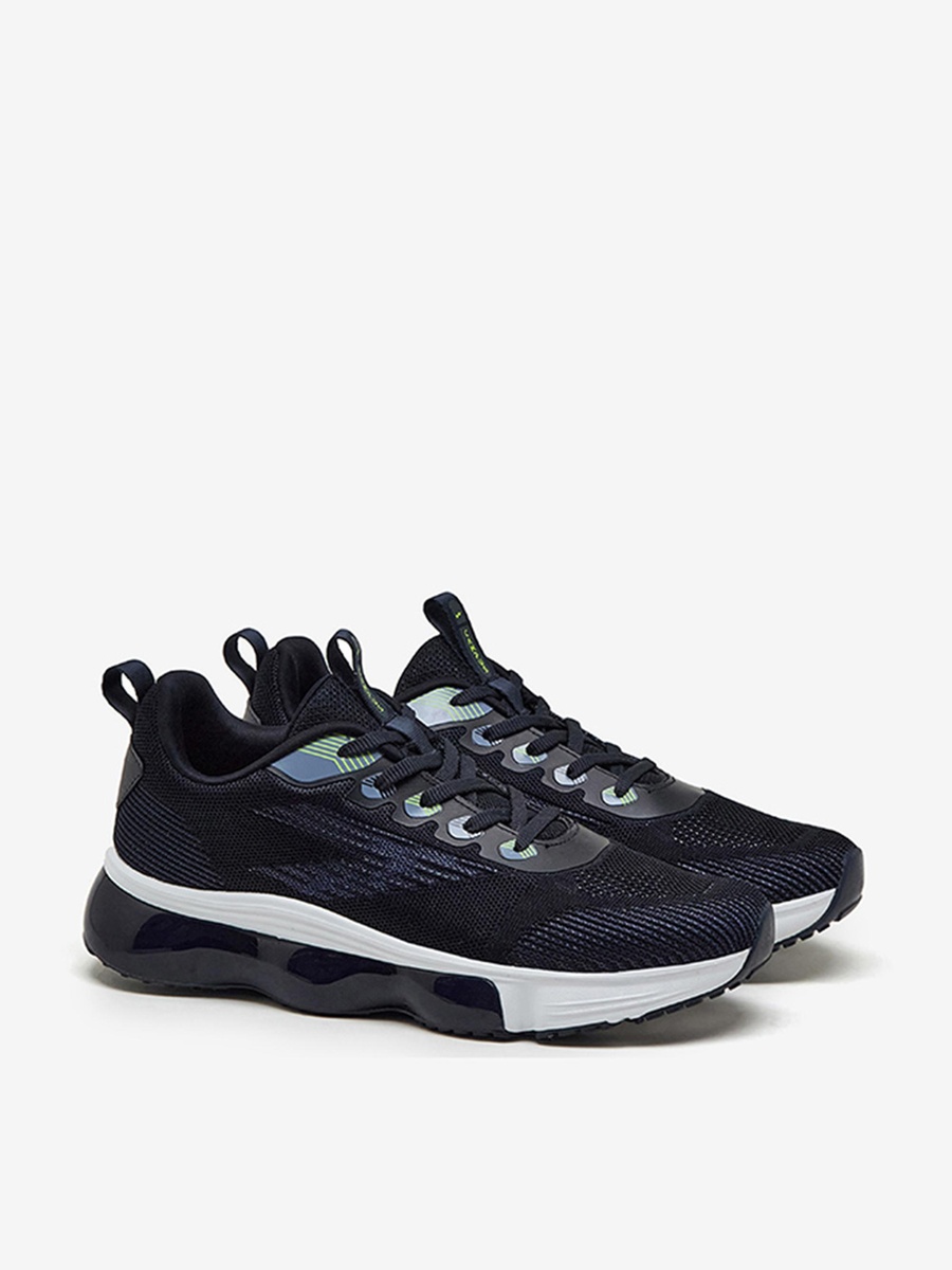 Men Navy Blue Spade Bubble Yoga Max Lace-Up Running Shoes