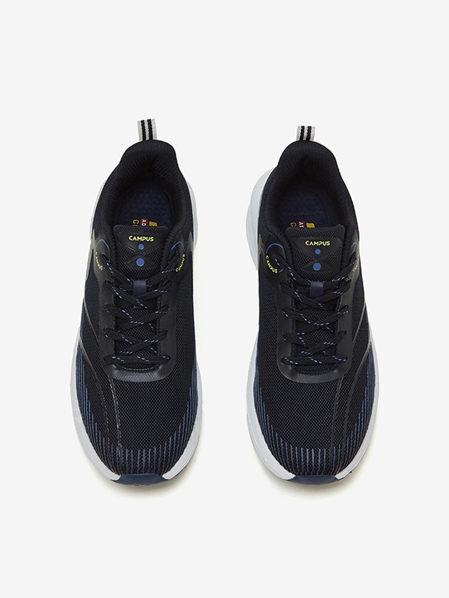 Men Navy Blue Navy Glitch Memory Foam Lace-Up Running Shoes