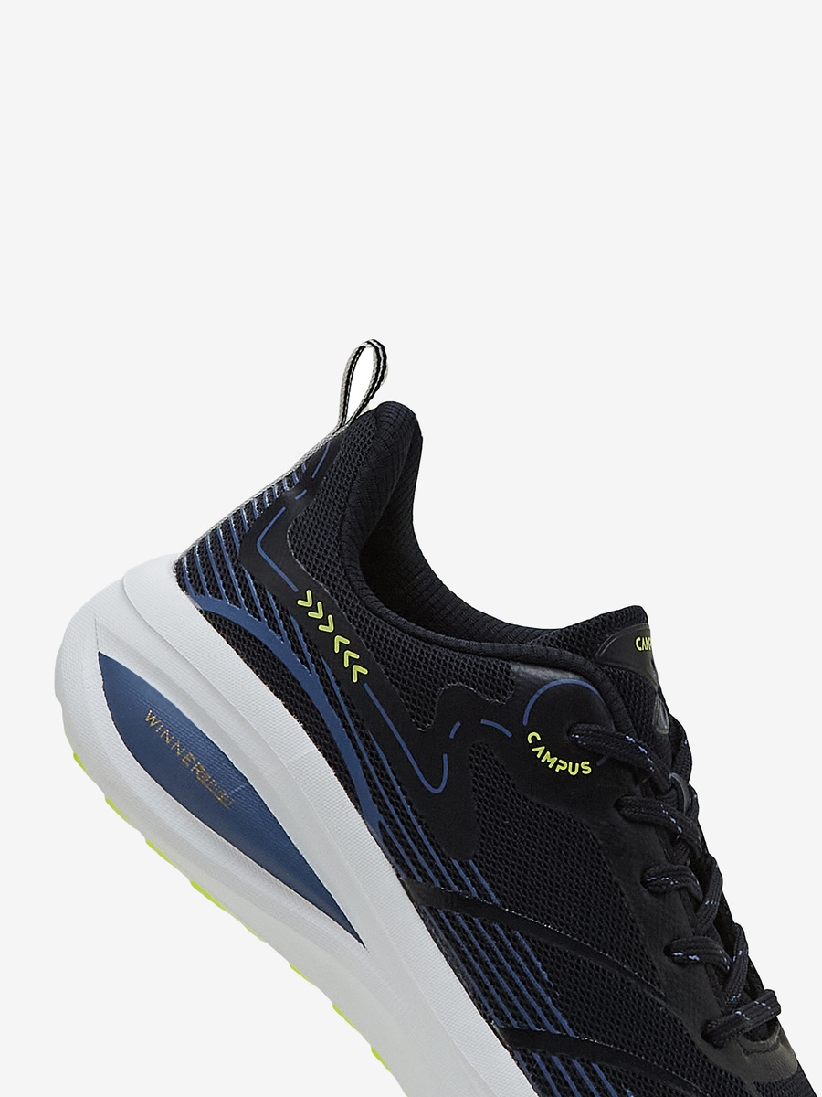 Men Navy Blue Navy Glitch Memory Foam Lace-Up Running Shoes