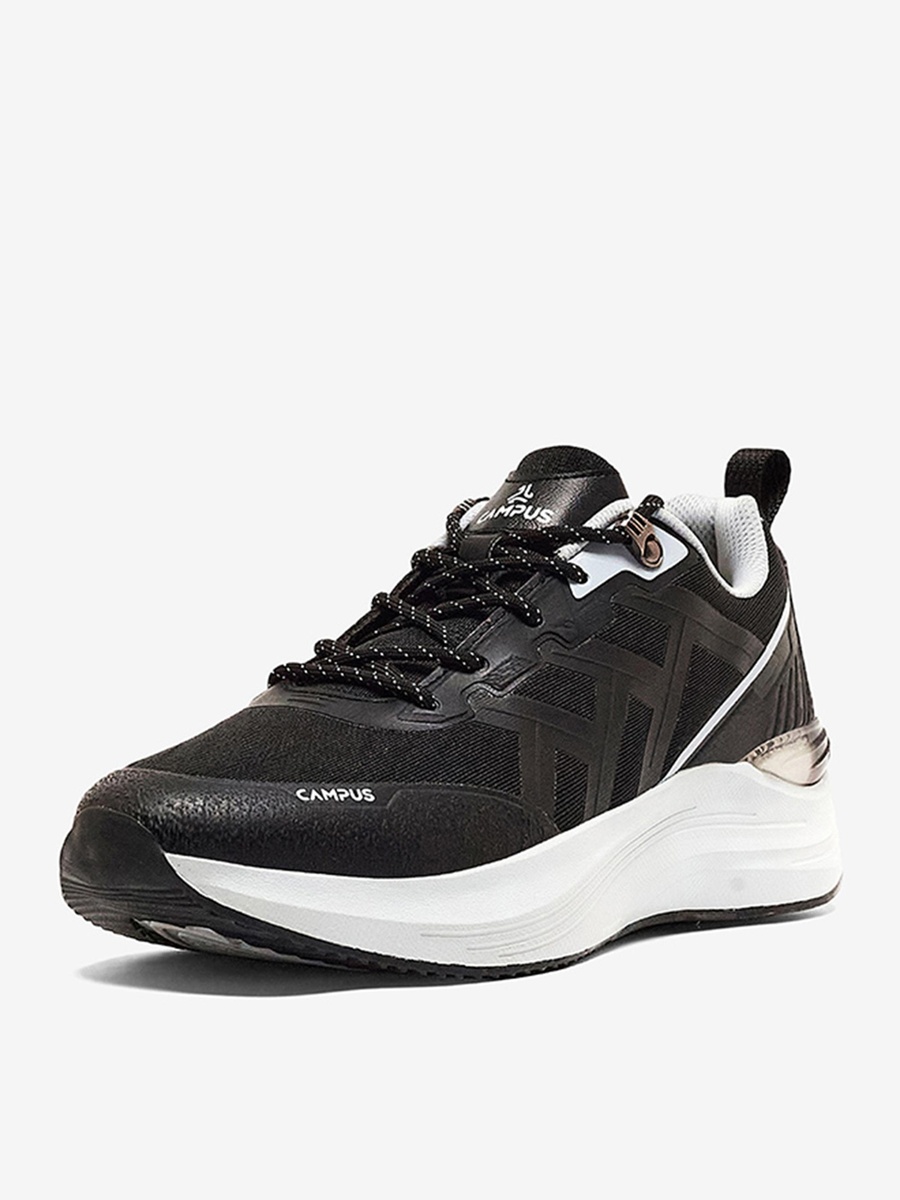 Men Black Trick Bubble Yoga Max Lace-Up Running Shoes