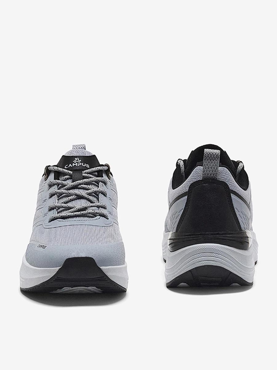 Men Light Grey Trick Bubble Yoga Max Lace-Up Running Shoes