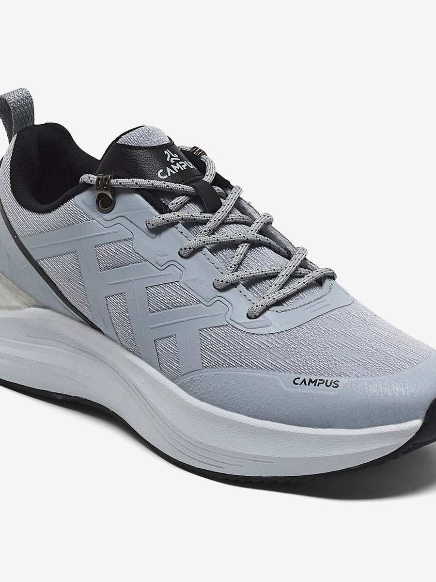Men Light Grey Trick Bubble Yoga Max Lace-Up Running Shoes