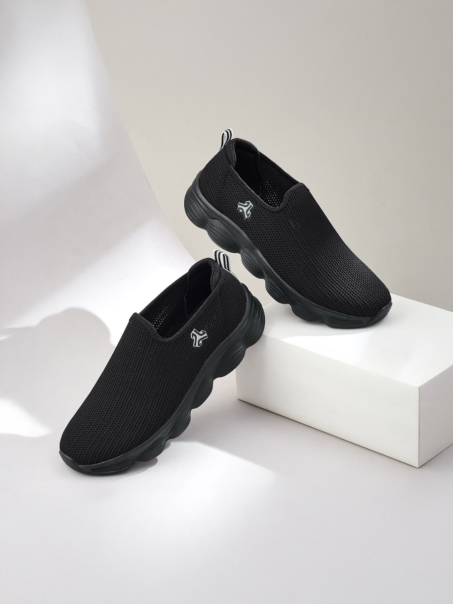 Men Black Strive Memory Tech Lite Slip-On Walking Shoes