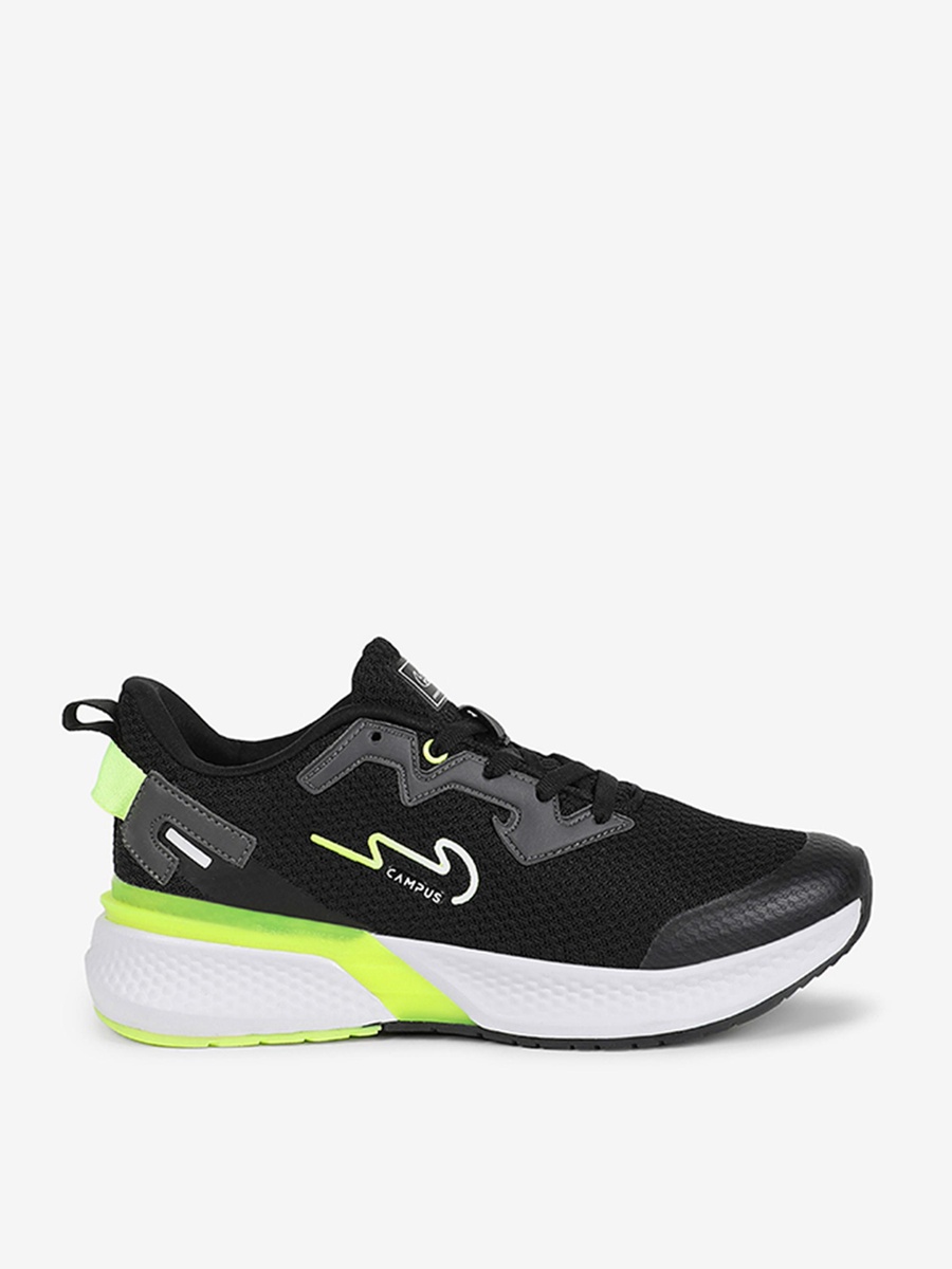 Men Black Camp Paul PU Cushion Lace-Up Running Shoes