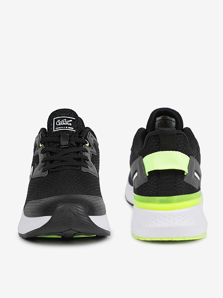 Men Black Camp Paul PU Cushion Lace-Up Running Shoes